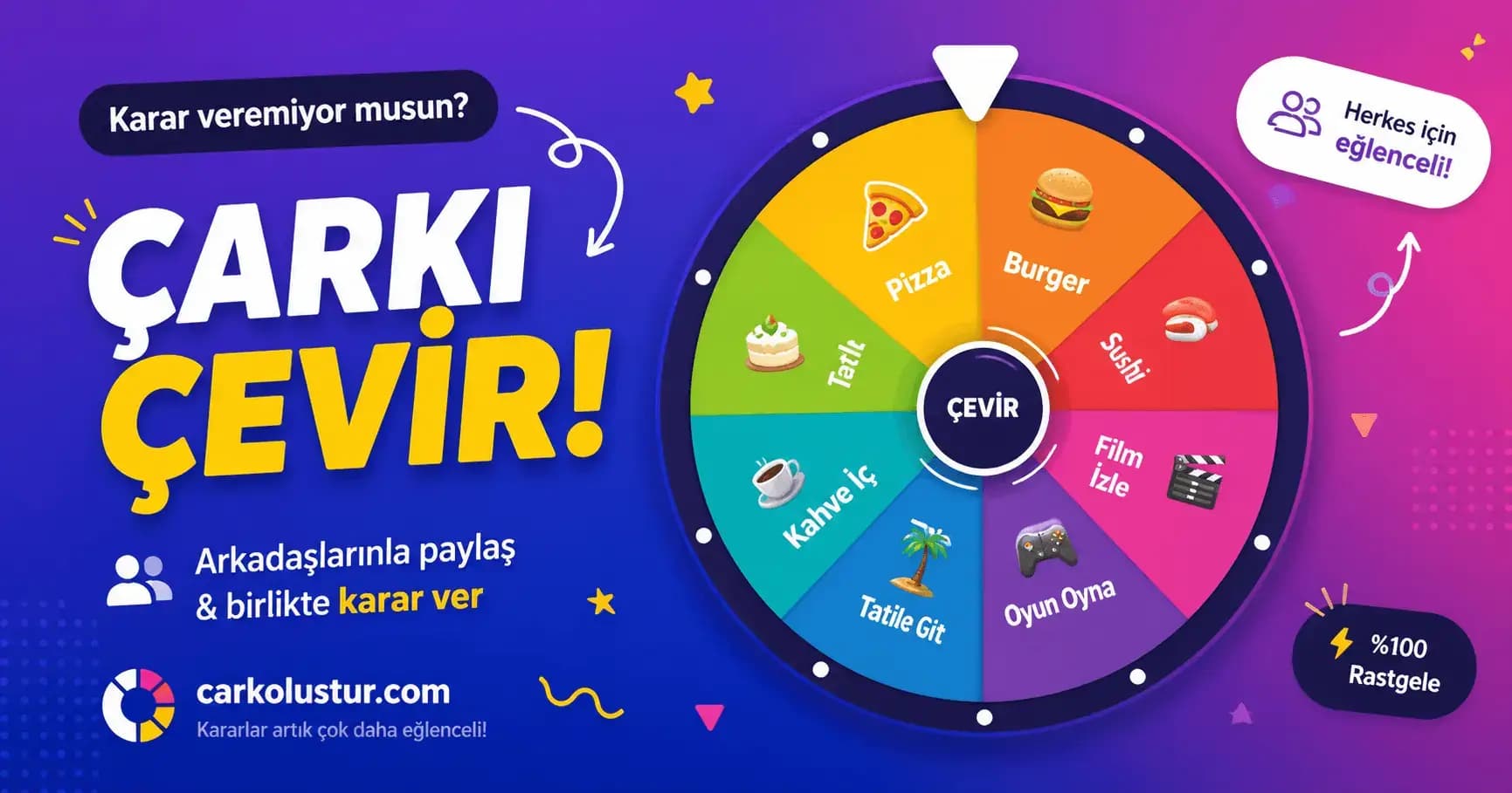 Çark Oluştur arayüzü